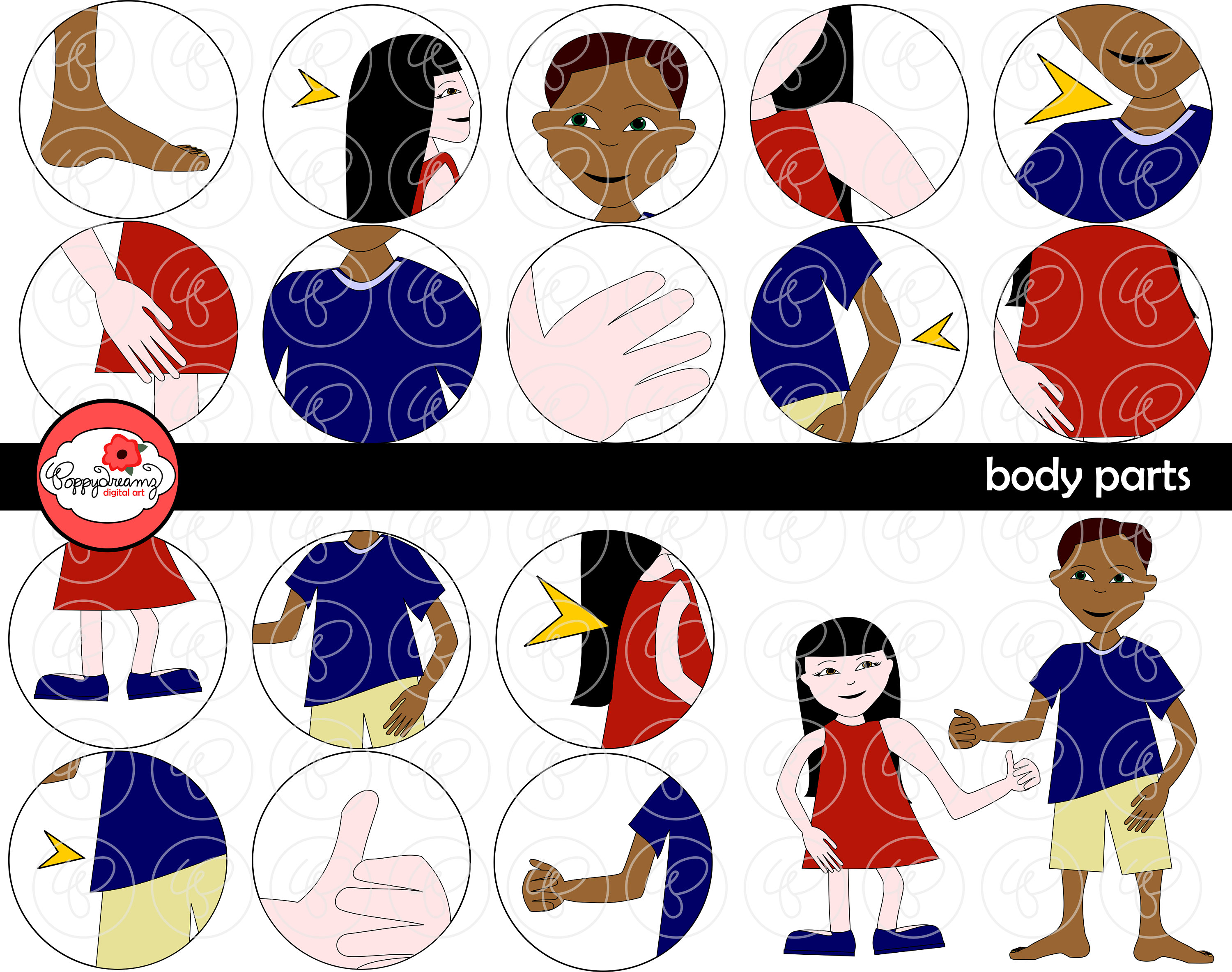Korper Teile Clipart Set 300 Dpi Schule Lehrer Clip Art Etsy