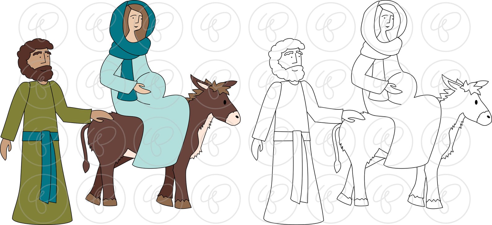 Bible Stories: Birth of Jesus Christ Clipart Set by Poppydreamz Bible ...