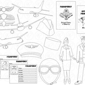 Pilots Planes and Passports: Travel Clipart 300 dpi transparent png Pilot Stewardess Plane Passport Pilot Hat Pilot Wings image 2