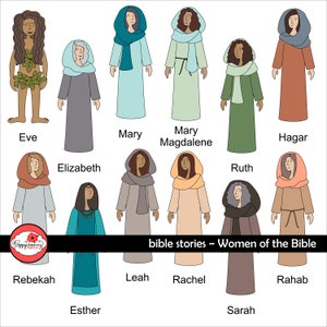 Storie della Bibbia: Set di clipart di donne della Bibbia di Poppydreamz Bibbia biblica dell'Antico Testamento Nuovo Testamento Clip Art digitale