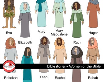 Bible Stories: Women of the Bible Clipart Set by Poppydreamz Bible Biblical Old Testament New Testament Clip Art Digital