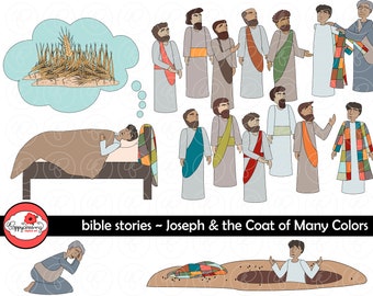 Bible Stories: Joseph & the Coat of Many Colors Clipart Set by Poppydreamz Bible Biblical Bible Study Clip Art Digital