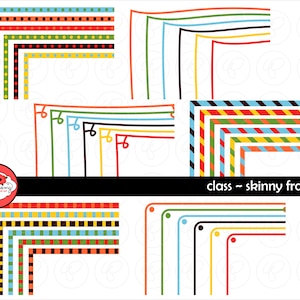 Class Skinny Frames Mega Pack: Clip Art Pack Card Making Digital Frames Page Borders