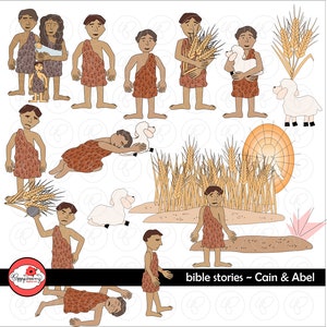 Bible Stories: Cain and Abel Clipart Set by Poppydreamz Bible Biblical Jesus Sin Bible Study Clip Art Digital