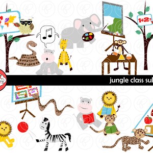 Imágenes prediseñadas de materias de clase de la jungla: (png transparente de 300 ppp) Imágenes prediseñadas de maestros de escuela Escritura creativa Tablones de anuncios Juegos Materias