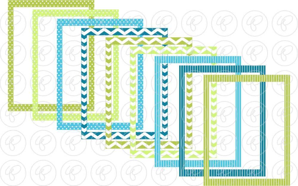 Summer Rain Frames & Labels: Clip Art Pack Card Making Digital Frames ...