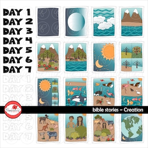 Bible Stories: Creation Clipart Set by Poppydreamz Bible Biblical Beginning Sunday School Clip Art Digital