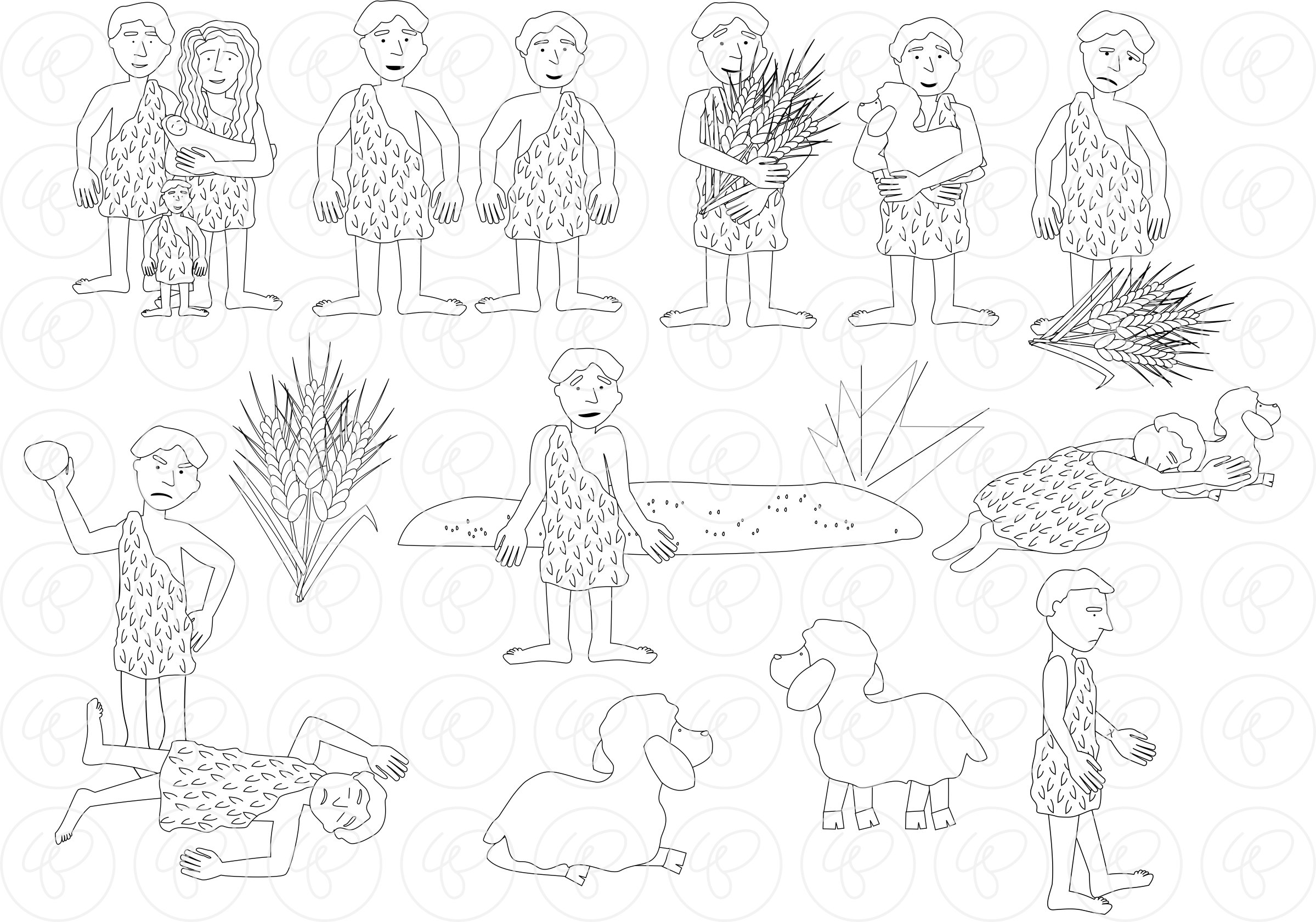 Bible Stories: Cain and Abel Clipart Set by Poppydreamz Bible Biblical