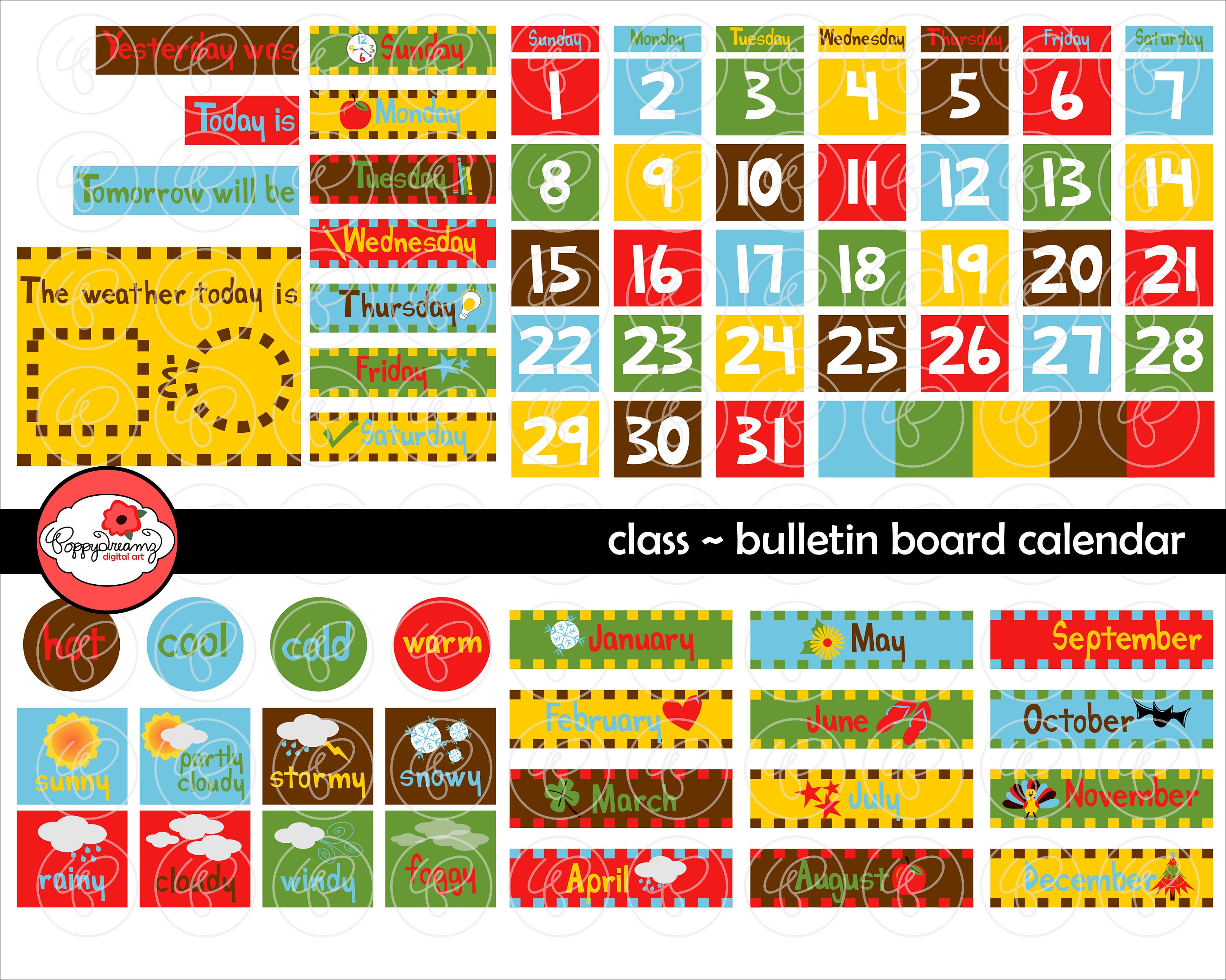 School calendar clipart