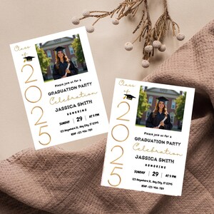 Graduation Digital Invitation Template, Grad Announcement, Graduation Party, Graduation Invite, Class of 2025, Editable, Instant Download