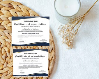 Editable Certificate of Appreciation Template (Canva)