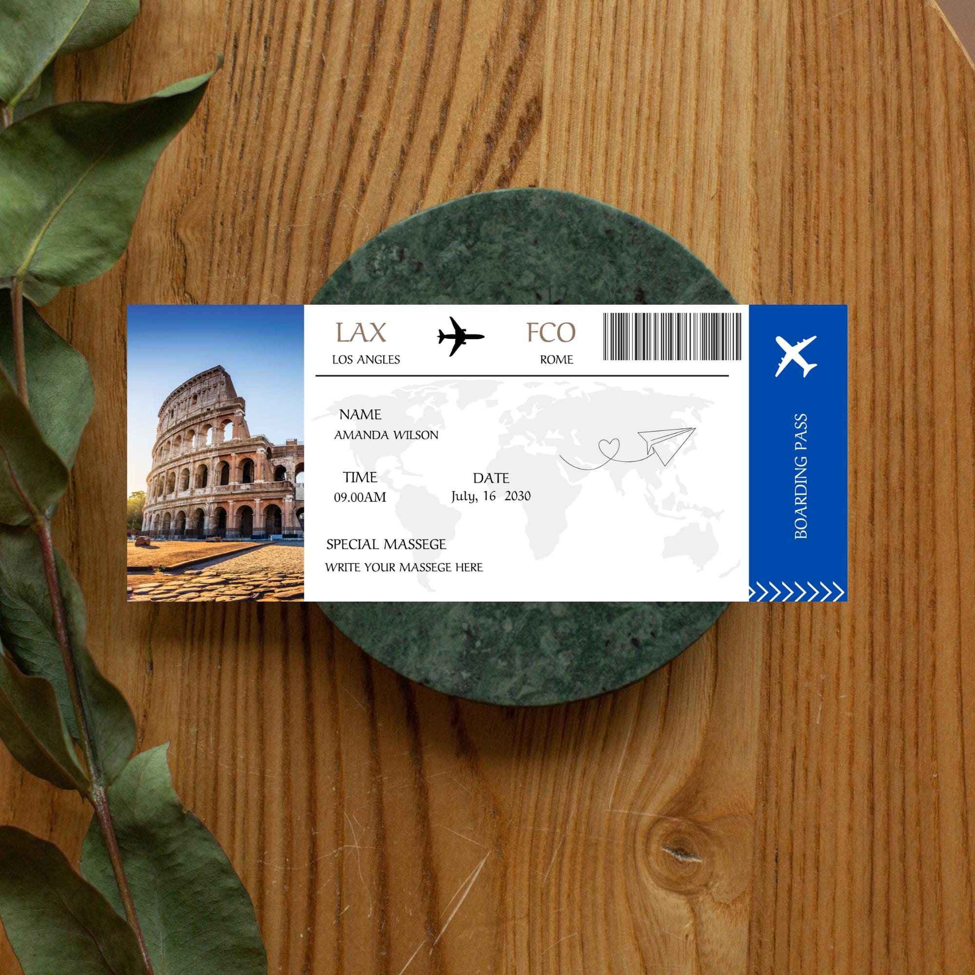 Editable Boarding Pass Template: Surprise Trip Ticket (digital Download ...