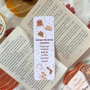 Autumn Wardrobe Bookmark: Linen Card Stock, Handmade
