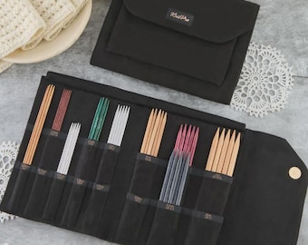 KnitPro Socken-Nadeltasche – Schwarz, Double-Spitze-Nadel-Organizer