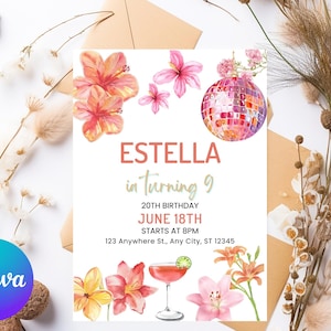 End of Summer Party Invitation, Summer Party Invitation, Summer Invites, Canva template, Pool Party Invitation