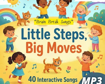 Brain Break-nummers, bewegingsactiviteiten voor kinderen, 40 nummers grove motoriek (mp3-download)