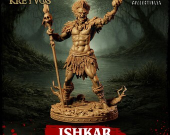 Evil Shaman Ishkar | Primal Miniatures Tales of Kreyvos | Magician | 32mm tabletop miniature