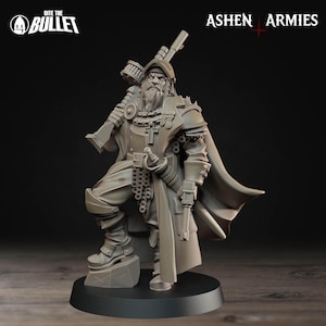 Miniatyr av löjtnant från Sanctified Legion | Lämplig för Trench Crusader-riddare | 32 mm Grimdark Crusader Paladin-hartsfigur, omålad