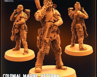 Human Colonial Marines Veteran The Irish | Colonial Troop | Sci-Fi Veteran | 32mm tabletop miniature