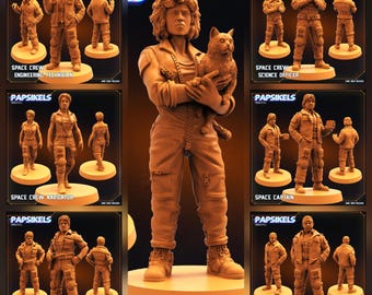 Space Crew | Alien Predator AVP Romulus | Papsikels Miniatures Sci-Fi | Colonists Crew | 32mm tabletop miniature