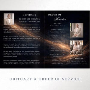 Funeral Program Template, Editable Canva Memorial Booklet (Canva, Instant Download) FP-41 image 4