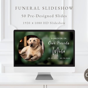 Pet Memorial Slideshow Template, Dog Funeral Slideshow, Celebration of Life Video (Canva, Digital Download) F024