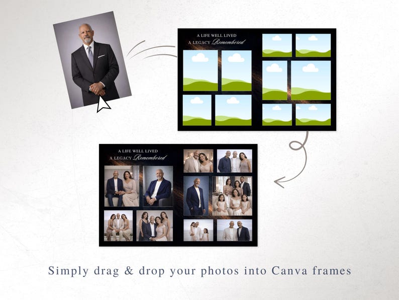 Funeral Program Template, Editable Canva Memorial Booklet (Canva, Instant Download) FP-41 image 8