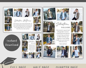 Editable Senior Yearbook Ad Templates Bundle : Full, Half, Quarter Page (Canva Digital Download) YB-15