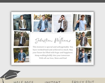Editable Yearbook Ad Template Canva, Half Page Senior Graduation Ad Layout | Instant Download YB-15