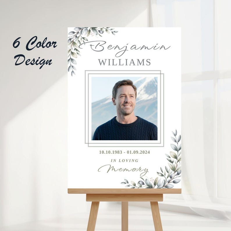 Editable Funeral Sign Template, Funeral Memorial Sign