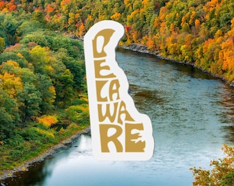 Delaware State Magnet: Die-Cut Vinyl Decal - Five Sizes