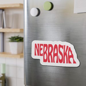 Nebraska State Magnet: Die-Cut Vinyl Decal, Car/Fridge Magnet 6" × 6"