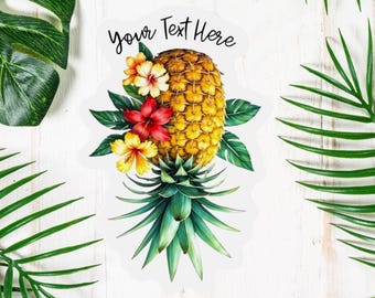 Personalized Upside Down Pineapple Cruise Door Magnet: Custom Stateroom Decor, Your Text Here