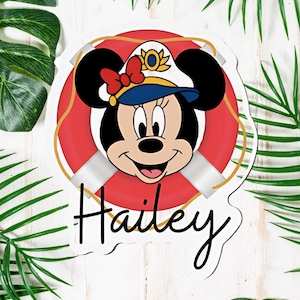 Personalized Minnie Mouse Cruise Magnet: Custom Name Sticker, Family Vacation, Disney Cruise