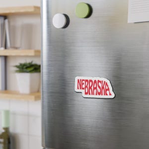 Nebraska State Magnet: Die-Cut Vinyl Decal, Car/Fridge Magnet 3" x 3"