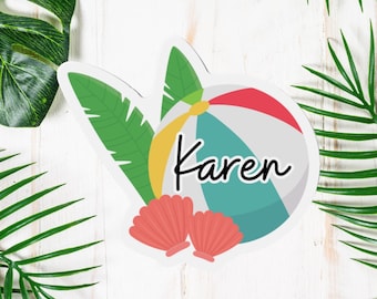 Personalized Cruise Door Magnet: Beach Ball Design, Cruise 2025