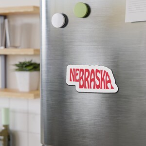 Nebraska State Magnet: Die-Cut Vinyl Decal, Car/Fridge Magnet 4" x 4"