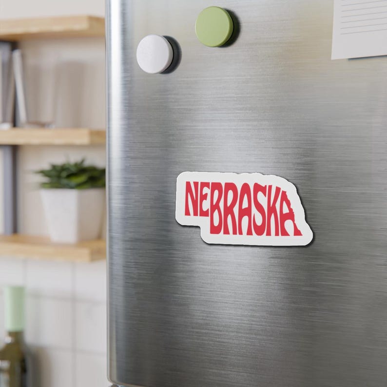 Nebraska State Magnet: Die-Cut Vinyl Decal, Car/Fridge Magnet 4" x 4"