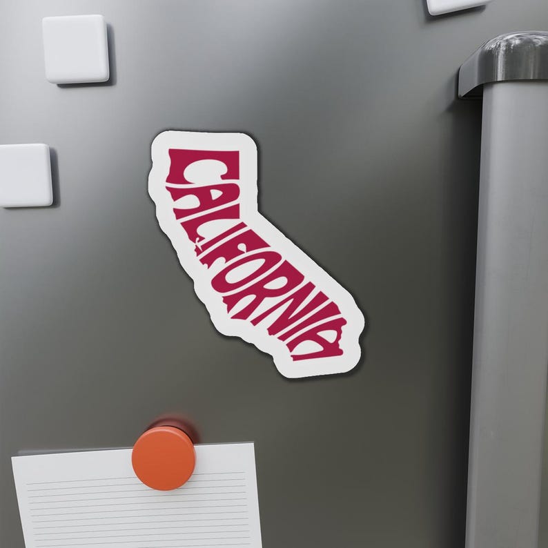 California State Magnet: Die-Cut Vinyl Decal - Car, Fridge, Gift 5" x 5"