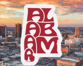 Alabama State Magnet: Die-Cut Vinyl Car or Fridge Decor