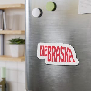 Nebraska State Magnet: Die-Cut Vinyl Decal, Car/Fridge Magnet 5" x 5"