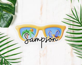 Imán personalizado para puerta de crucero: gafas de sol, decoración para vacaciones familiares
