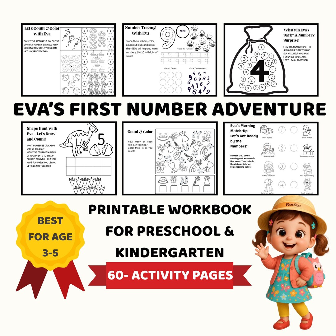Number Tracing Workbook for Preschool | Learn to Count 1-10 | Toddler ...