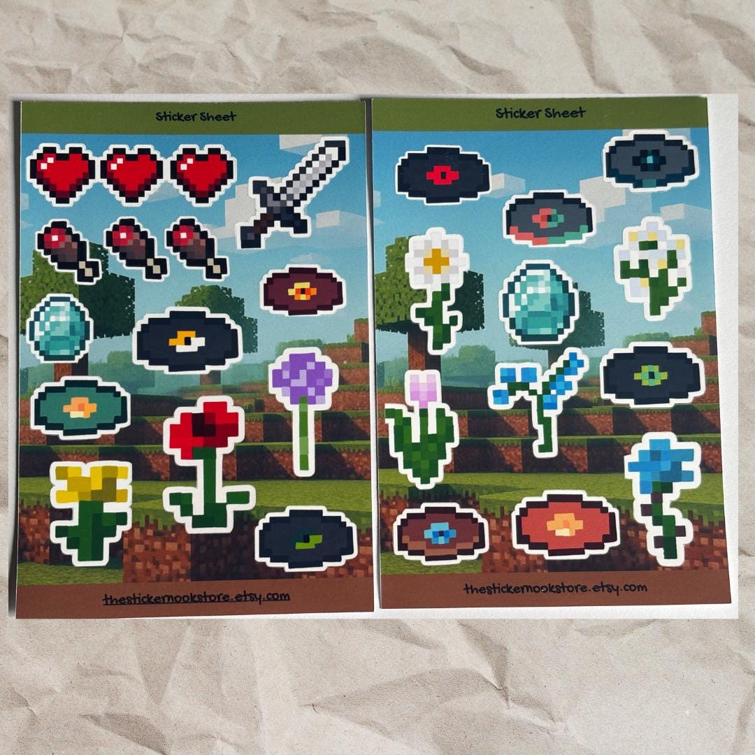 Mini Minecraft-inspired Stickers – Build Your World IRL! - Etsy UK