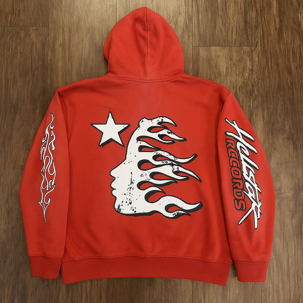 【Hellstar】クラシックロゴエアブラシ柄フルジップパーカー Hellstar】クラシックロゴエアブラシ柄フルジップパーカー
