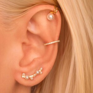 Dainty Pave Ear Cuff • No Piercing • Gold Vermeil or Sterling Silver • Minimalist Non-Pierced Earring • Cartilage Cuff Jewelry