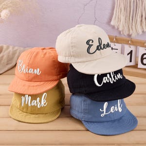 Personalized Kids Baseball Hat, Custom Name Embroidery, Soft Cotton Cap for Toddlers (8M-4Y), Sun Base Ball Hat for Child Summer Gift