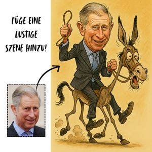 Personalisierte Karikatur vom Foto – Lustige Digital-Art mit Holzrahmen | Geschenk zum Geburtstag, Ruhestand, Jubiläum | A4