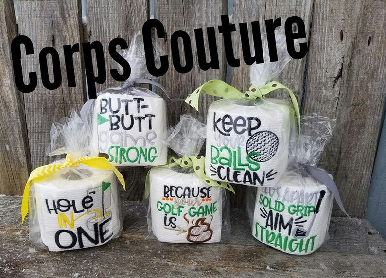 Golf Embroidered Toilet Paper Etsy