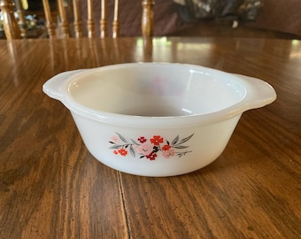 Braadpan met vuurvaste pint en teunisbloemmotief